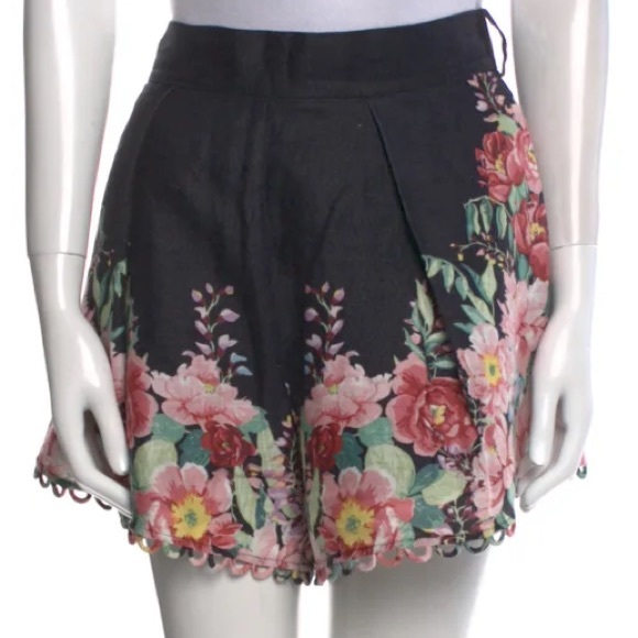 ZIMMERMANN Bellitude Floral-Print Linen-Poplin Shorts Zimmermann Size 2 - Picture 5 of 7